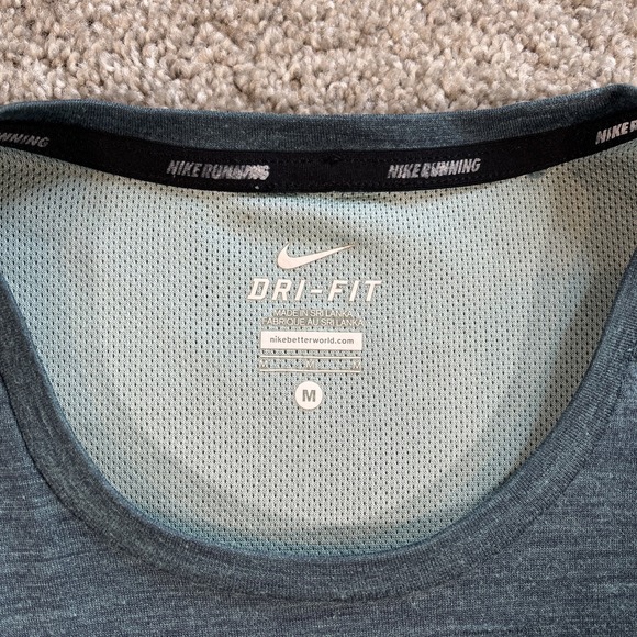 Nike Dri-Fit Athletics Thumb Hole Running Top Shirt Womens Size M Blue - Picture 2 of 11
